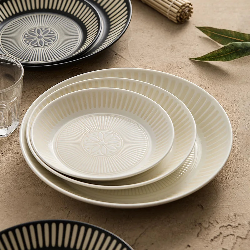 Assiette ceramique relief style japonais retro premium - vue 5 sur 7