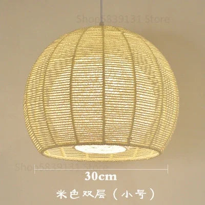 luminaire led nordique moderne en fer et corde de chanvre - vue 10 sur 14