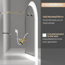 miroir LED arqué intelligent avec affichage température et heure antibuée