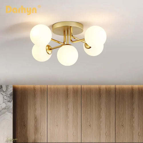 Lustre nordique en cuivre magique en forme de haricot magique - vue 4 sur 8