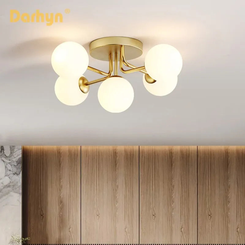 Lustre nordique en cuivre magique en forme de haricot magique - vue 3 sur 8