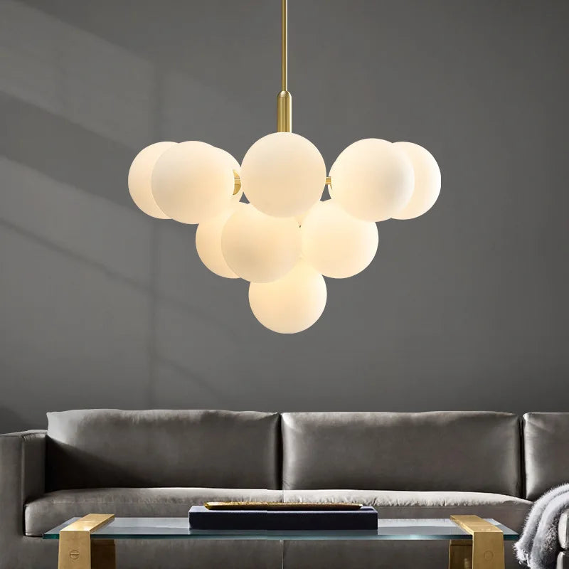 lampes led suspendues en verre de luxe design moderne - vue 3 sur 11