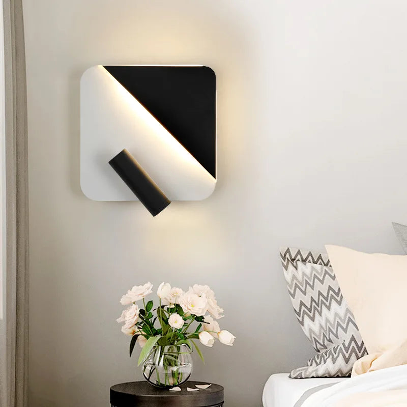 applique murale moderne avec interrupteur design rétroéclairage rotatif - vue 3 sur 11