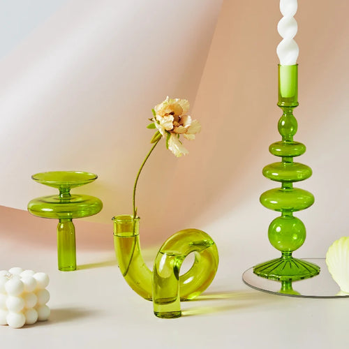bougeoirs nordiques en verre pour mariage et cadeaux décoratifs - vue 3 sur 16