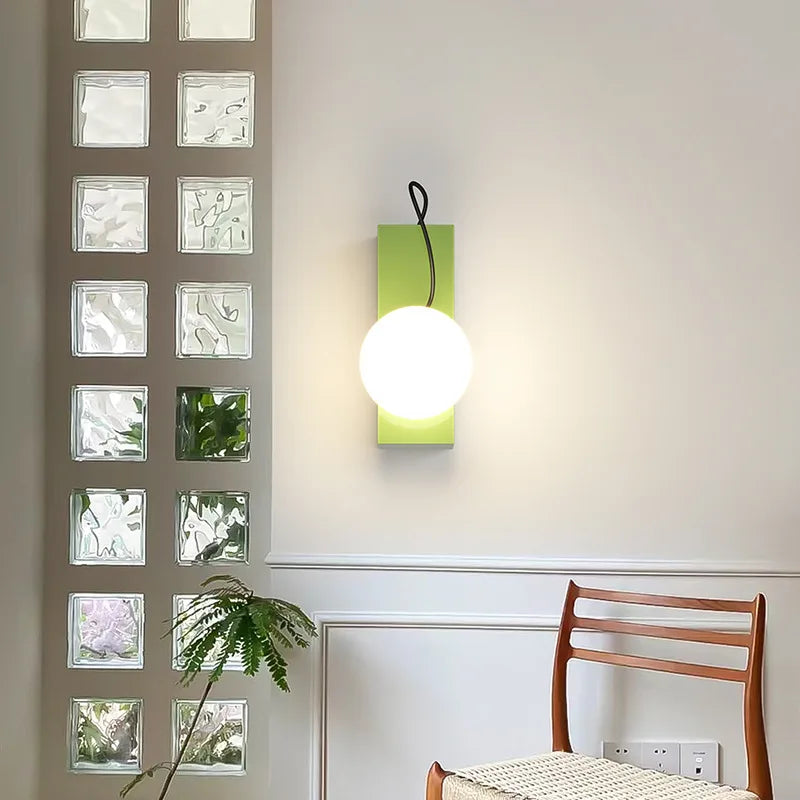 applique murale led en métal avec boule acrylique et gradation variable - vue 4 sur 9