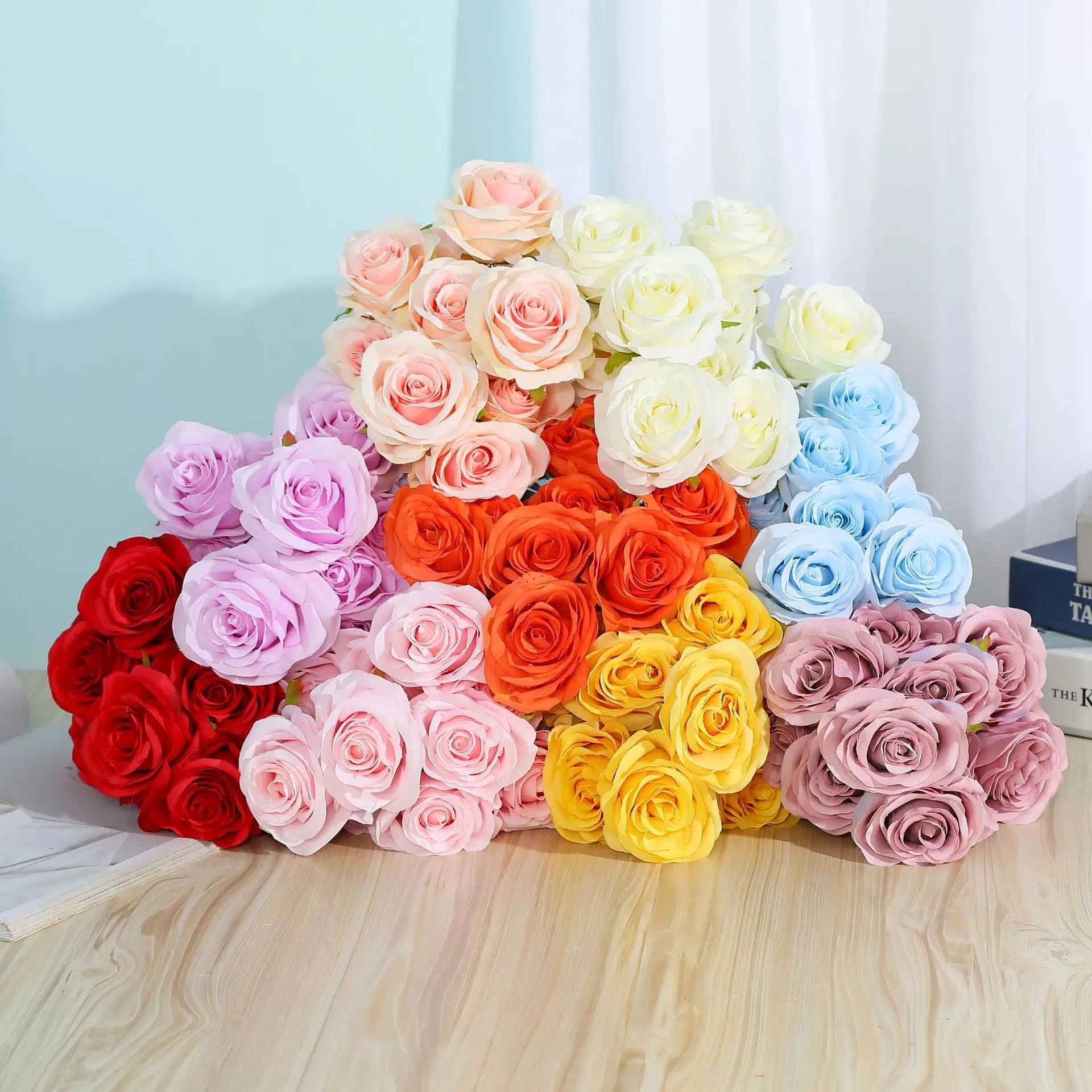 bouquet de roses artificielles pour mariage et décoration intérieure - vue 3 sur 27