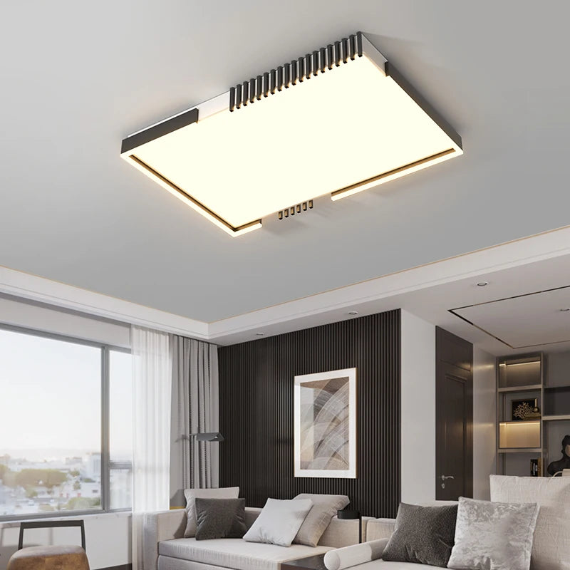 plafonnier led rectangulaire encastrable design nordique moderne - vue 2 sur 9