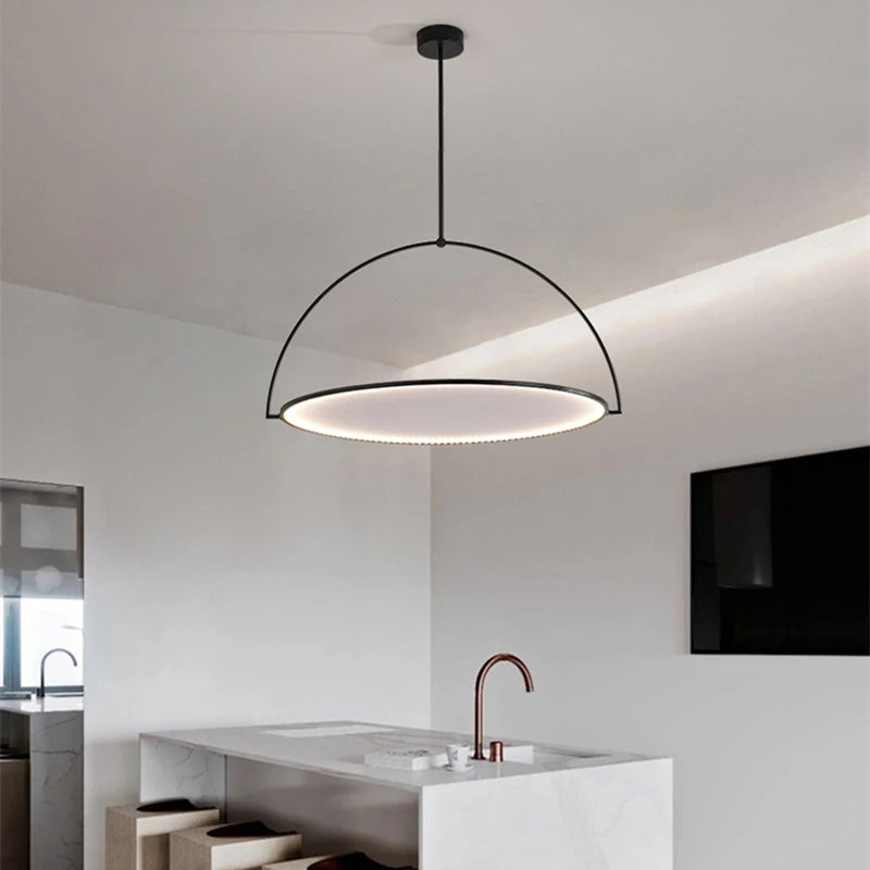 lustre nordique en fer noir pour éclairage intérieur - vue 3 sur 8