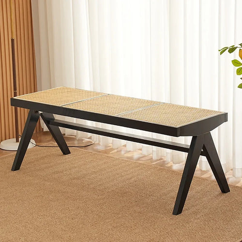 banc en rotin massif pour usage polyvalent et moderne - vue 13 sur 17