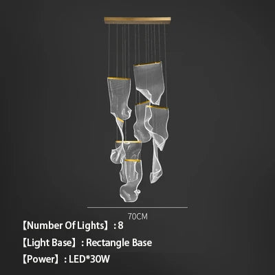 lustre en acrylique à led pour décoration intérieure élégante - vue 10 sur 14
