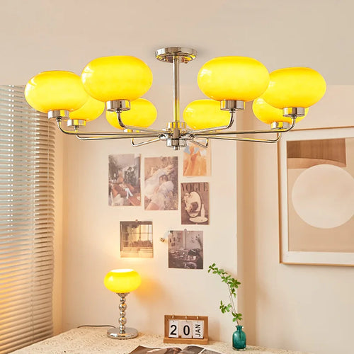 lustre moderne bauhaus en verre pour salon nordique - vue 3 sur 22