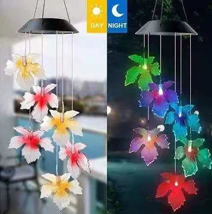 lampe solaire led colorée avec boule cristal papillon pour jardin - vue 8 sur 12
