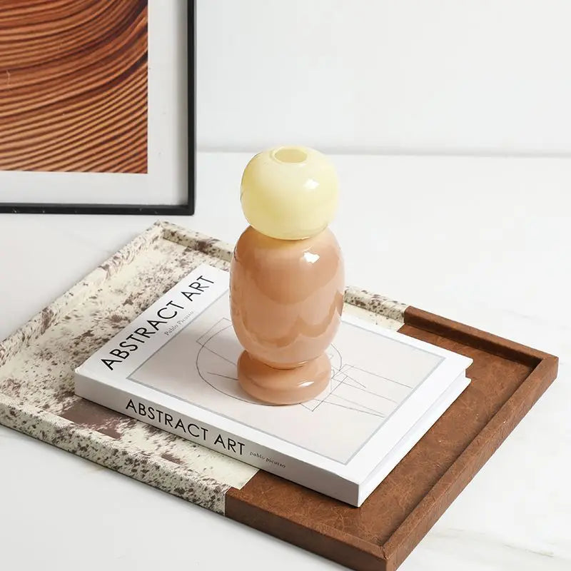 vase en verre géométrique pour décoration artisanale et florale - vue 4 sur 8