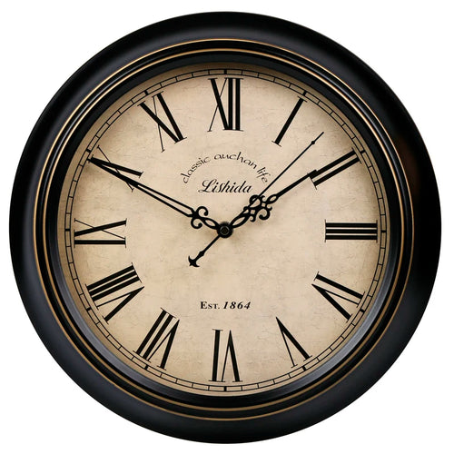 horloge murale vintage silencieuse design classique en métal - vue 19 sur 26