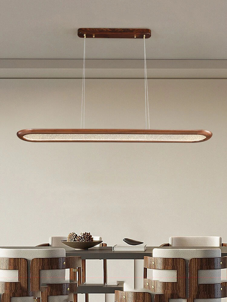 Suspension moderne en noyer pour bar led décoratif - vue 2 sur 9