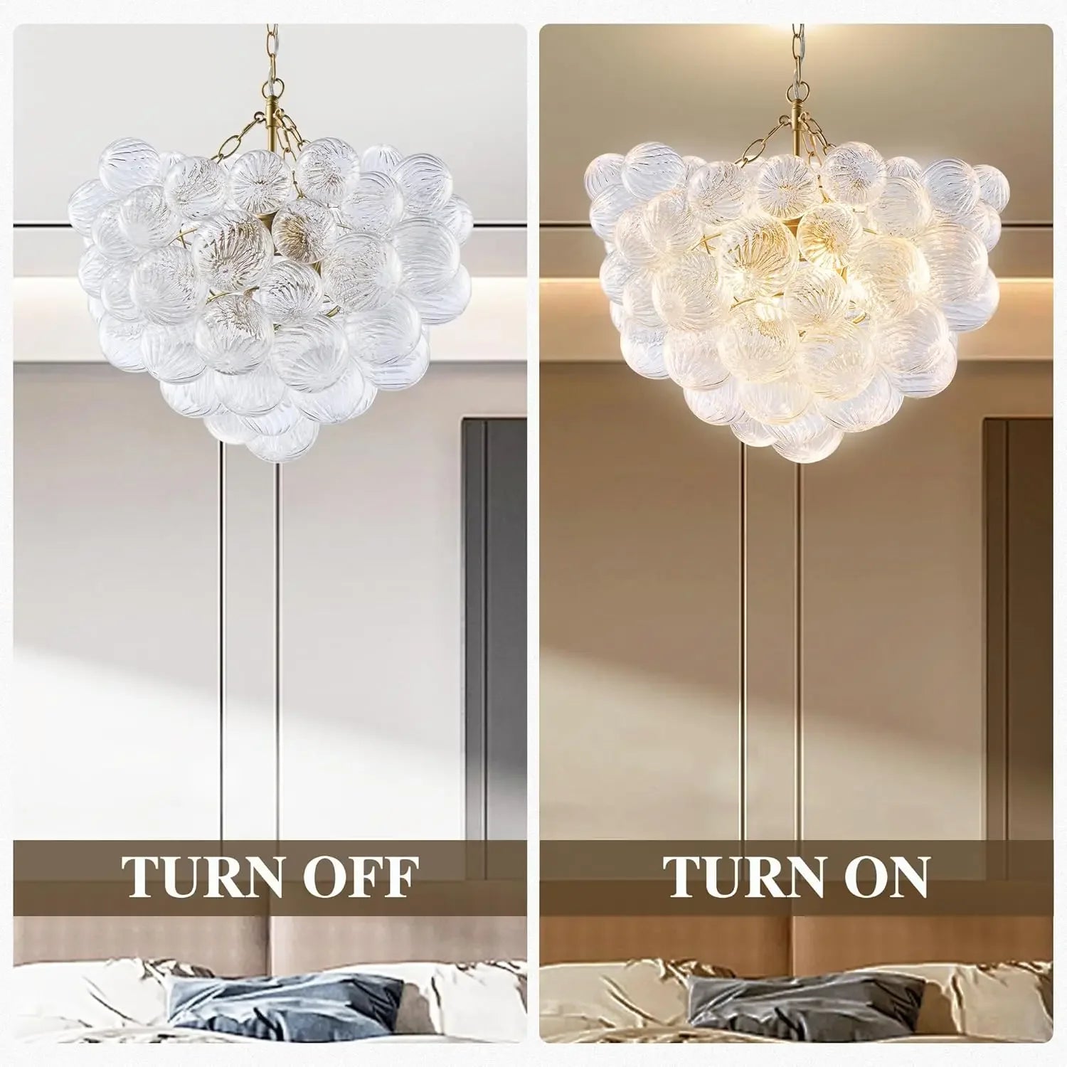 lustre suspendu à bulles de verre design moderne pour intérieur élégant - vue 6 sur 12