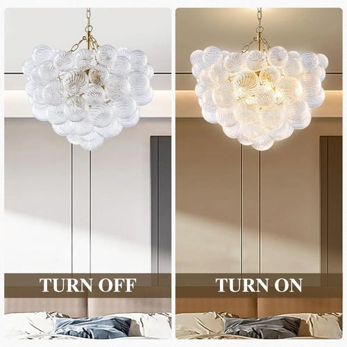 lustre suspendu à bulles de verre design moderne pour intérieur élégant - vue 7 sur 12