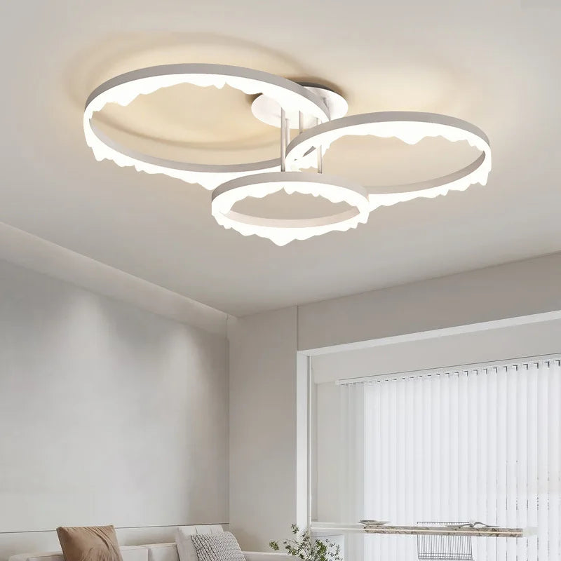 lustre led moderne minimaliste éclairage intérieur design élégant - vue 5 sur 8
