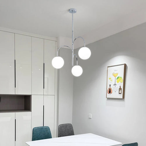 lustre moderne en fer et verre pour décoration intérieure - vue 4 sur 7