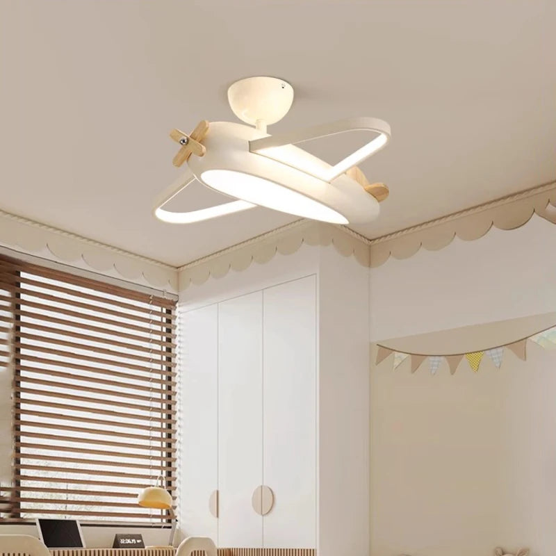 plafonnier hélicoptère moderne pour chambre d'enfant garçon - vue 2 sur 9