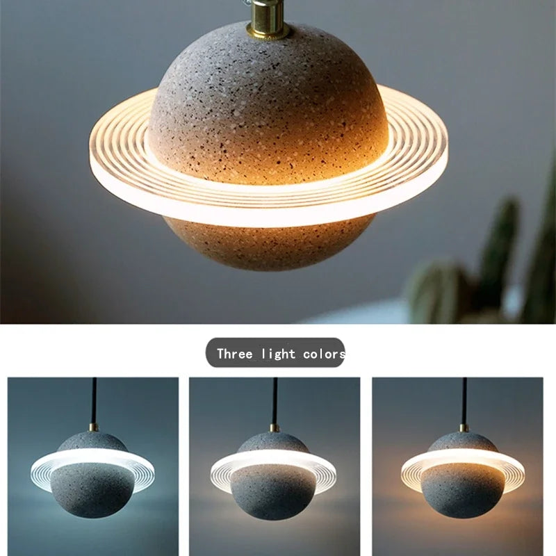 2024  New Hot Sale Resin Planet Pendant Lamp For Living Dining Room Restaurant Store Suspension Indoor Lighting Decor Luminaire - vue 4 sur 16