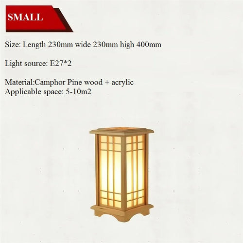 lampadaire japonais en bois massif pour intérieur lumineux - vue 10 sur 9