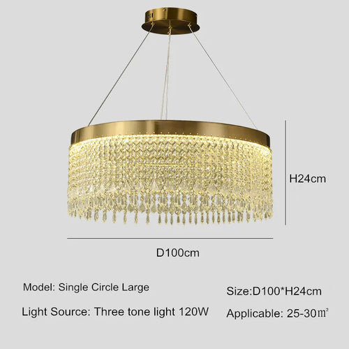 lustre en cristal led design moderne pour intérieur élégant - vue 12 sur 11