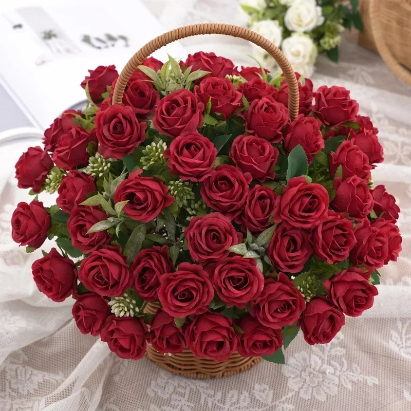 bouquet de roses artificielles pour mariage et décoration - vue 3 sur 12