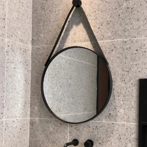 miroir rond doré mural pour salle de bain et coiffure - vue 7 sur 18