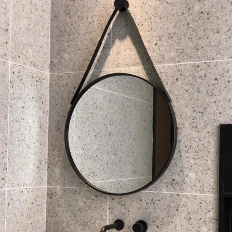 miroir rond doré mural pour salle de bain et coiffure - vue 6 sur 18
