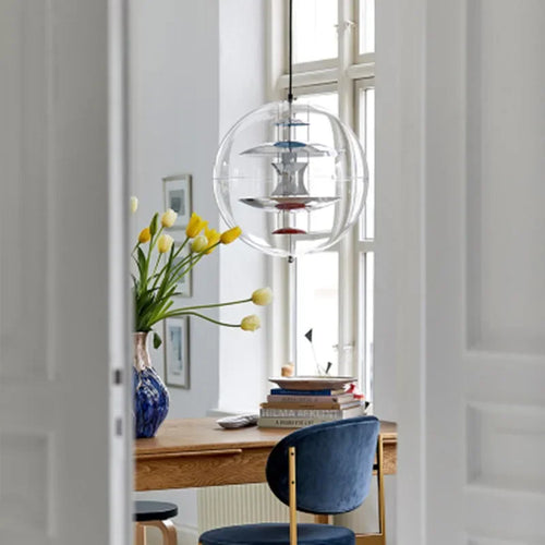 suspension moderne globe terrestre design danois en pvc - vue 3 sur 9