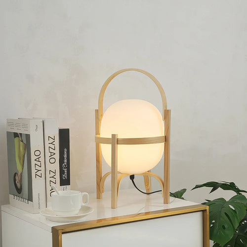 lampe de table moderne en bois simple led pour lecture - vue 3 sur 8