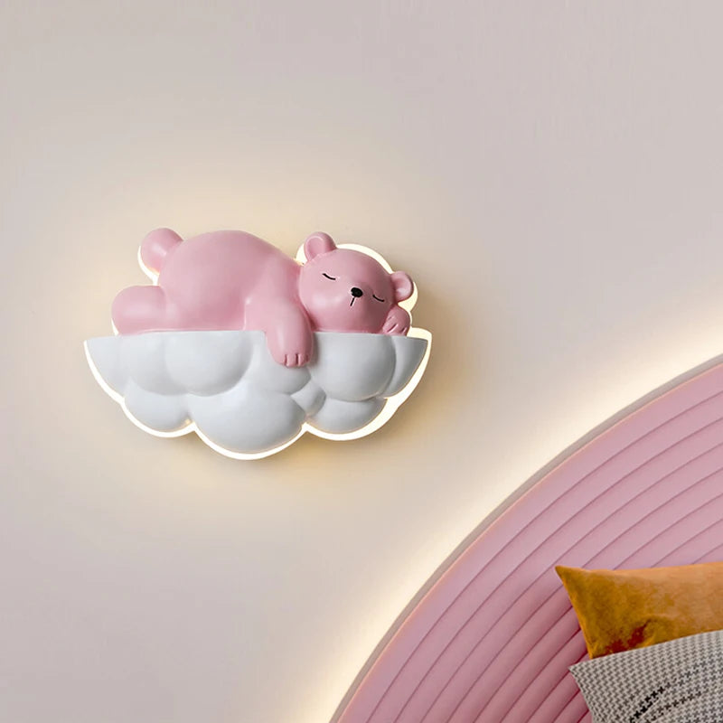 applique murale ours polaire lumineuse pour enfants avec télécommande - vue 3 sur 9