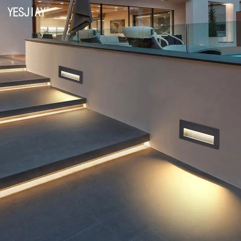 Lumières d'escalier Led étape lumières 3W/6W 86/210mm en aluminium encastré extérieur étanche intégré escalier mur Led lampe pour les étapes de la maison - vue 6 sur 11