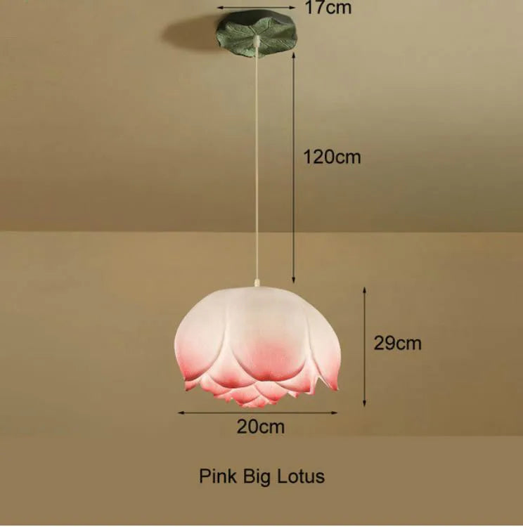 Suspension fleur Lotus style rétro LED - vue 9 sur 22