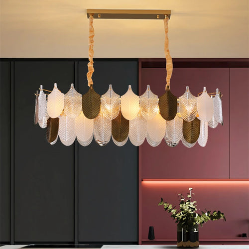 lustre suspension design led en verre acrylique luminaire - vue 4 sur 10