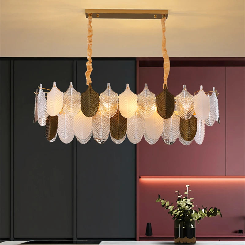 lustre suspension design led en verre acrylique luminaire - vue 3 sur 10