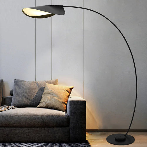 Lampadaire LED parabole moderne noir lampadaire pour chambre salon décoration lampe sur pied luminaire - vue 4 sur 6