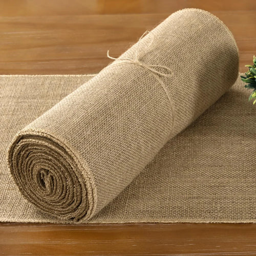 Chemin de table jute naturelle style rustique ferme - vue 3 sur 6