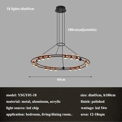 lustre LED circulaire moderne design nordique pour intérieur élégant