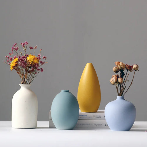 vase en céramique pour fleurs sèches décoration nordique créative - vue 3 sur 10