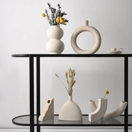 vase en céramique moderne pour fleurs séchées décoration intérieure - vue 5 sur 16