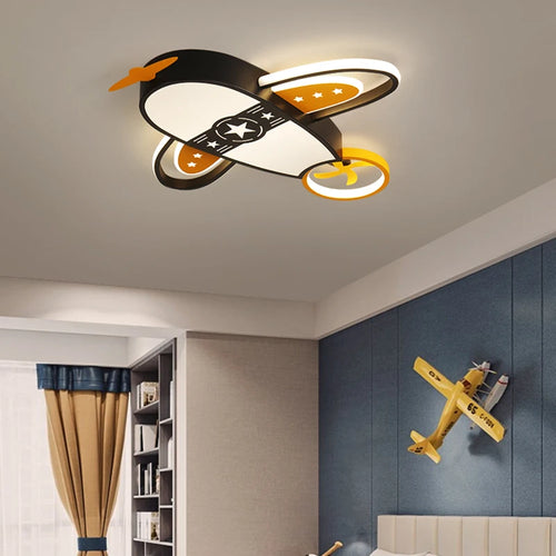 lustre avion moderne pour enfants avec éclairage télécommandé - vue 5 sur 11