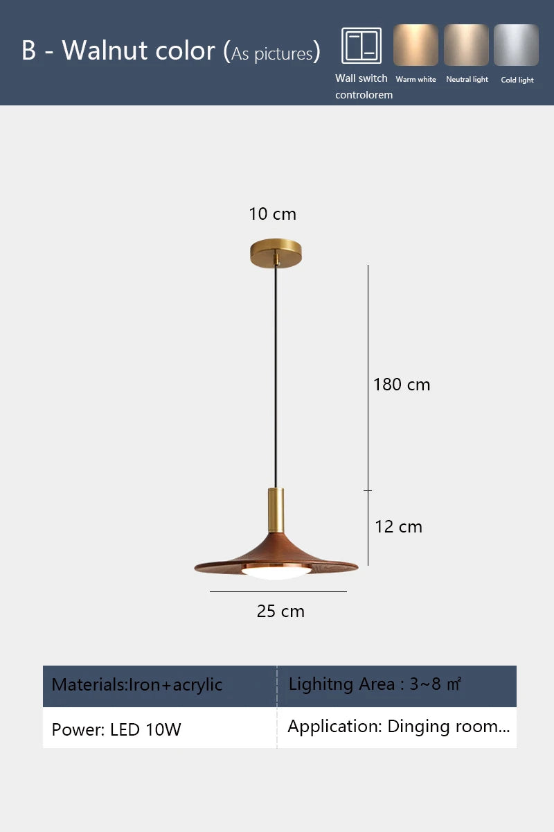 suspension led design moderne avec protection oculaire en fer et acrylique - vue 8 sur 8