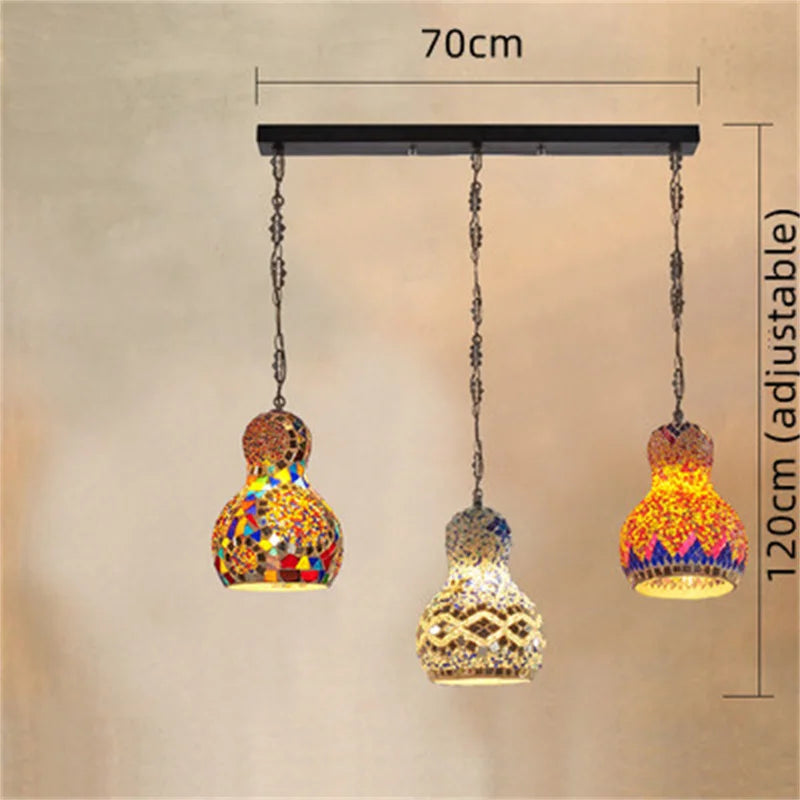 lustre en mosaïque turque fait main style art déco romantique en verre coloré - vue 14 sur 16
