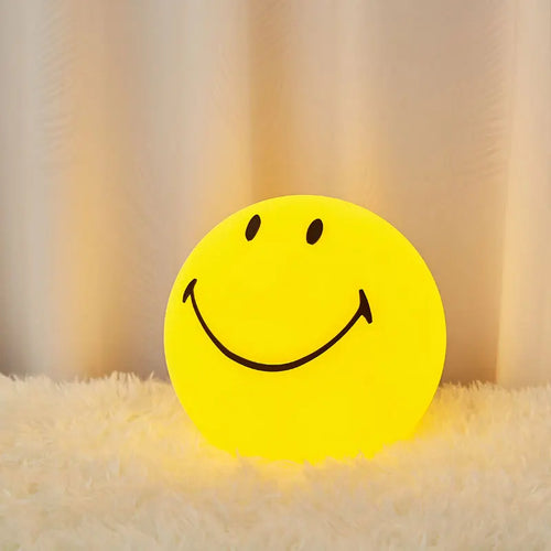 Simple sourire visage Led veilleuses USB Rechargeable PE lampe de nuit chambre d'enfants Protection des yeux chambre chevet décor lampe de bureau - vue 4 sur 6