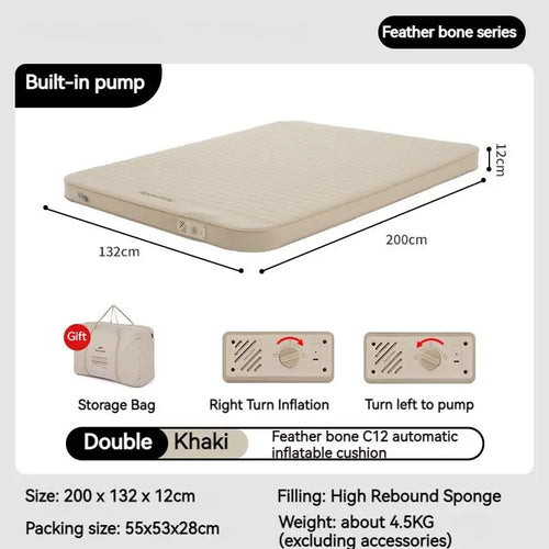 matelas gonflable portable pour camping et pique-nique familial - vue 10 sur 9