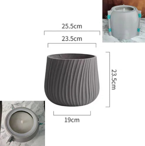 moule en silicone moderne pour pot de fleurs en béton léger et luxueux - vue 15 sur 22