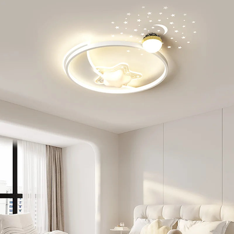 Luxury Minimalist Living Room LED Ceiling Light Starry Sky Projection Metal Cloud Ceiling Lamp For Bedroom Dining Table Home - vue 3 sur 12