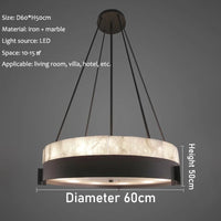 lustre moderne en marbre avec éclairage led créatif intérieur